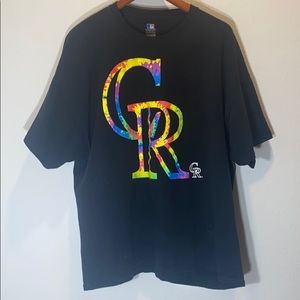 Colorado Rockies Baseball T Shirt Tye Die